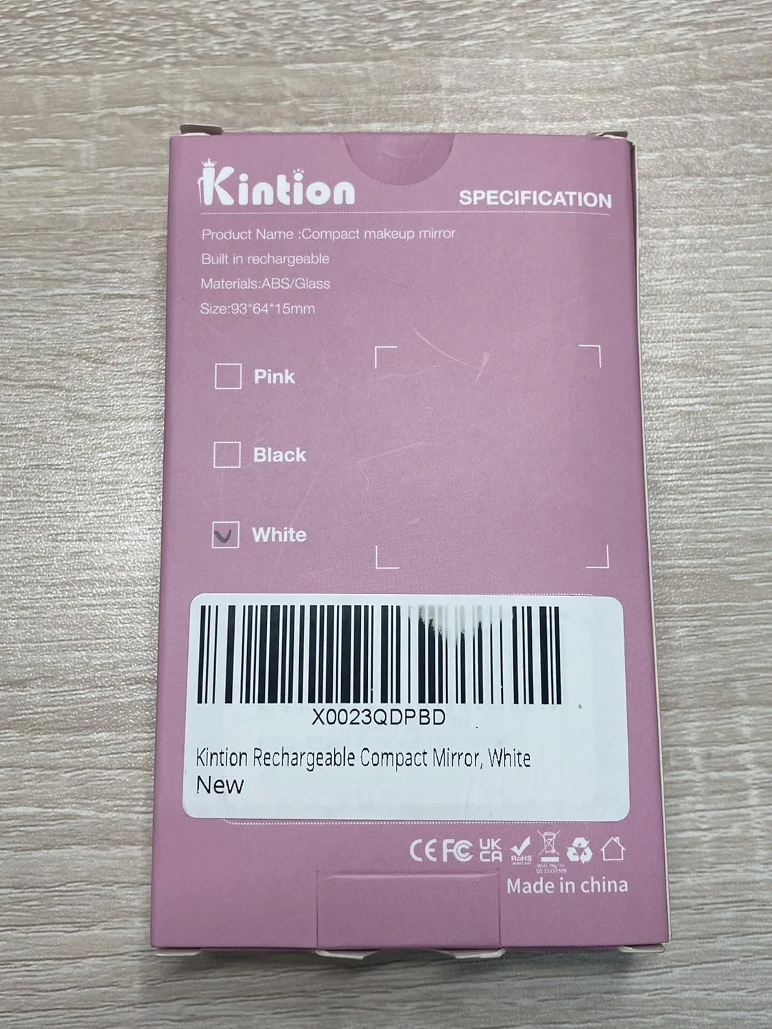 آینه مسافرتی کینتیون با نور، آینه جیبی LED تاشو قابل حمل، آینه آرایشی جمع و جور قابل شارژ، 3 حالت رنگی، کم نور شونده، چرم PU، آینه کوچک جمع و جور به عنوان هدیه برای زنان، سفید