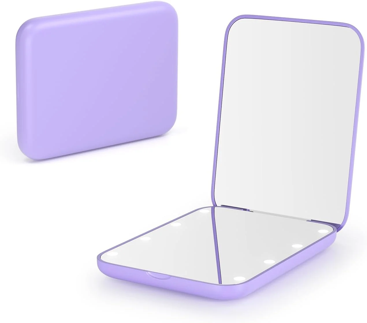 Kintion Pocket Mirror, 1X/3X Magnification LED Compact Travel Makeup Mirror with Light for Purse, 2-Sided, Portable, Folding, Handheld, Small Lighted Mirror for Gift, Purple Kintion Pocket Mirror, 1X/3X Magnification LED Compact Travel Makeup Mirror with Light for Purse, 2-Sided, Portable, Folding, Handheld, Small Lighted Mirror for Gift, Purple