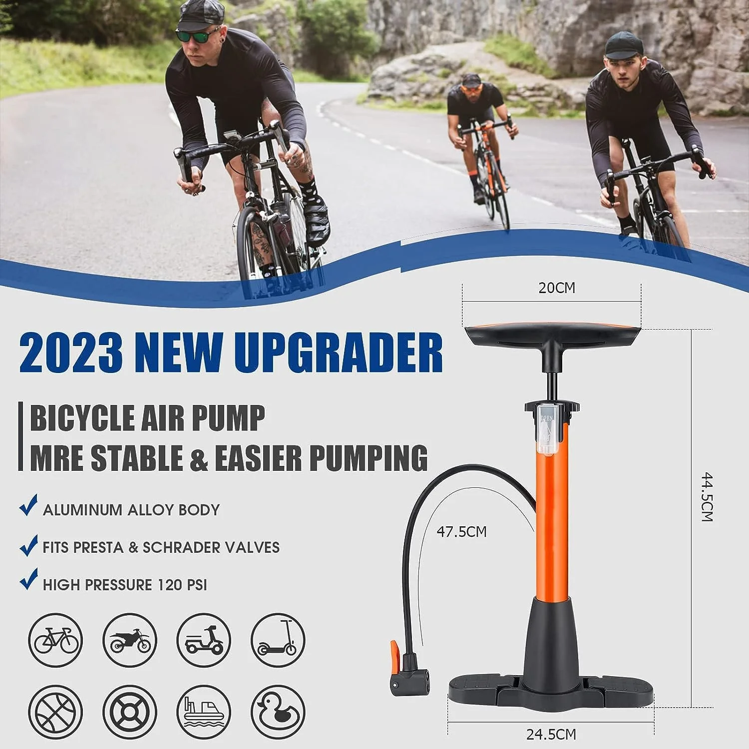 تلمبه دوچرخه NALACAL، تلمبه زمینی قابل حمل مناسب برای والف های پرستا و شرادر، تلمبه بادی دوچرخه با فشار بالا 120PSI به همراه سوزن های تلمبه توپ، تلمبه باد کننده دوچرخه، مناسب برای تلمبه باد لاستیک دوچرخه کورسی تلمبه دوچرخه NALACAL، تلمبه زمینی قابل حمل مناسب برای والف های پرستا و شرادر، تلمبه بادی دوچرخه با فشار بالا 120PSI به همراه سوزن های تلمبه توپ، تلمبه باد کننده دوچرخه، مناسب برای تلمبه باد لاستیک دوچرخه کورسی