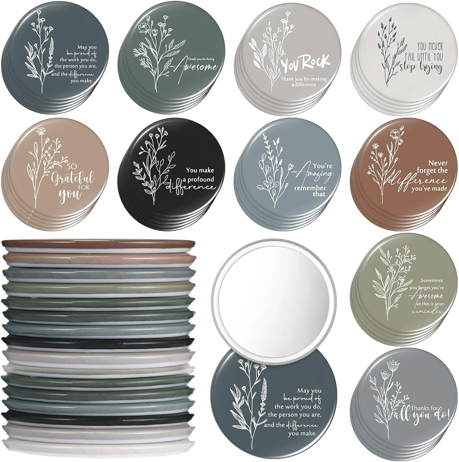 آینه های جیبی انگیزشی کیگلی، بسته 50 عددی، آینه آرایشی گرد کوچک قابل حمل، هدیه تقدیر از کارمندان، مناسب برای زنان، معلمان، همکاران، پرستاران، کارمندان و فارغ التحصیلان آینه های جیبی انگیزشی کیگلی، بسته 50 عددی، آینه آرایشی گرد کوچک قابل حمل، هدیه تقدیر از کارمندان، مناسب برای زنان، معلمان، همکاران، پرستاران، کارمندان و فارغ التحصیلان