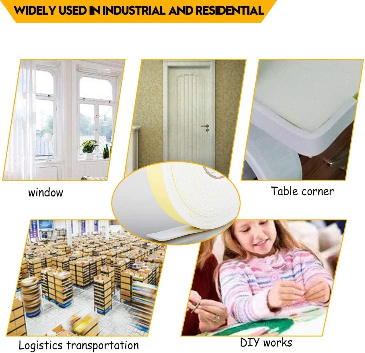 نوار عایق فوم با چگالی بالا با چسب قوی، نوار ضد آب برای درها و پنجره ها، نوار آب بندی خود چسب برای HVAC، عایق لوله، کاهش صدا (سفید، 5 متر) نوار عایق فوم با چگالی بالا با چسب قوی، نوار ضد آب برای درها و پنجره ها، نوار آب بندی خود چسب برای HVAC، عایق لوله، کاهش صدا (سفید، 5 متر)