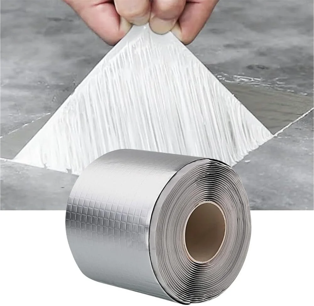 نوار چسب آلومینیومی سنگین و ضد آب، نوار فویل آلومینیومی ممتاز، نوارهای فلزی نقره ای، مقاوم در برابر درجه حرارت بالا، نوار عایق دریچه خشک کن برای کانال کشی، آب بندی، تعمیر، کوره، HVAC (10cm * 5m)