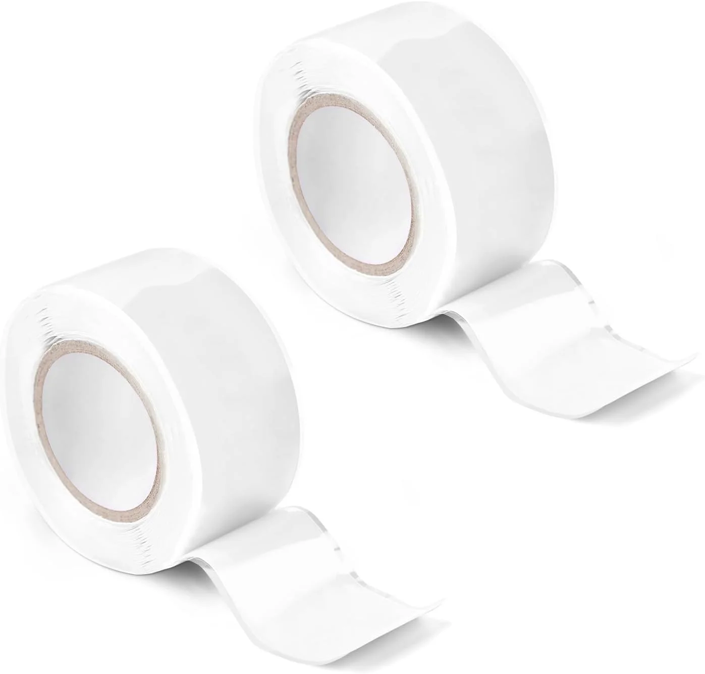 نوار سیلیکونی خود چسب SYOSI - 2 رول نوار ضد آب 2.5 سانتی متر در 3 متر، نوار آب بندی نشتی آب، نوار نجات، نوار تعمیر شلنگ لوله کشی، نوار لاستیکی برای عایق سیم پیچی کابل (سفید)