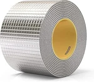 نوار فوق العاده ضد آب، نوار آلومینیومی بوتیل تعمیر نشتی در فضای باز، چسب دائمی ضد نشت مناسب تمام شرایط آب و هوایی، مقاوم در برابر اشعه ماوراء بنفش برای آب بندی لوله، سایبان، سقف و پنجره (10 سانتی متر در 5 متر)