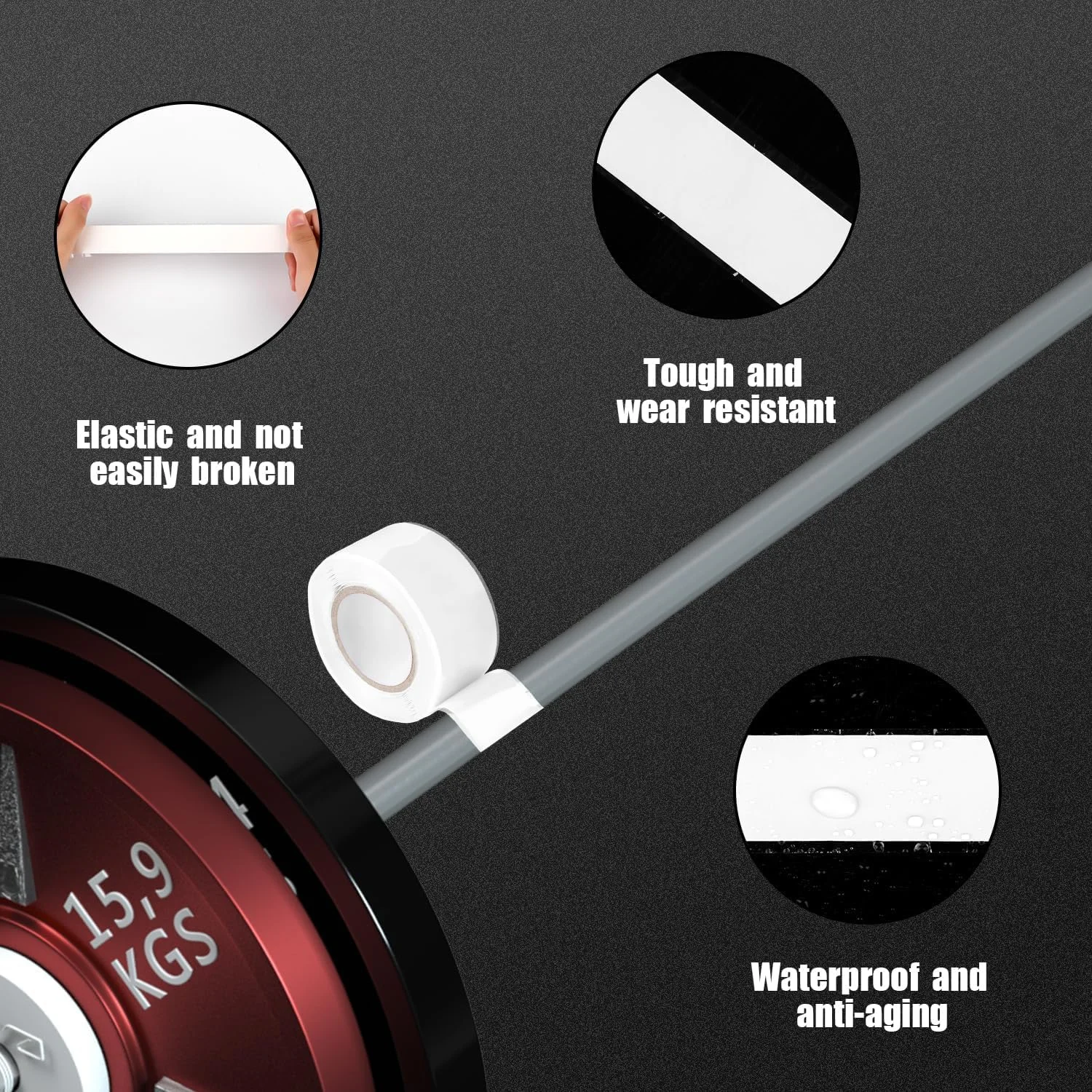 نوار سیلیکونی خود چسب SYOSI - 2 رول نوار ضد آب 2.5 سانتی متر در 3 متر، نوار آب بندی نشتی آب، نوار نجات، نوار تعمیر شلنگ لوله کشی، نوار لاستیکی برای عایق سیم پیچی کابل (سفید)