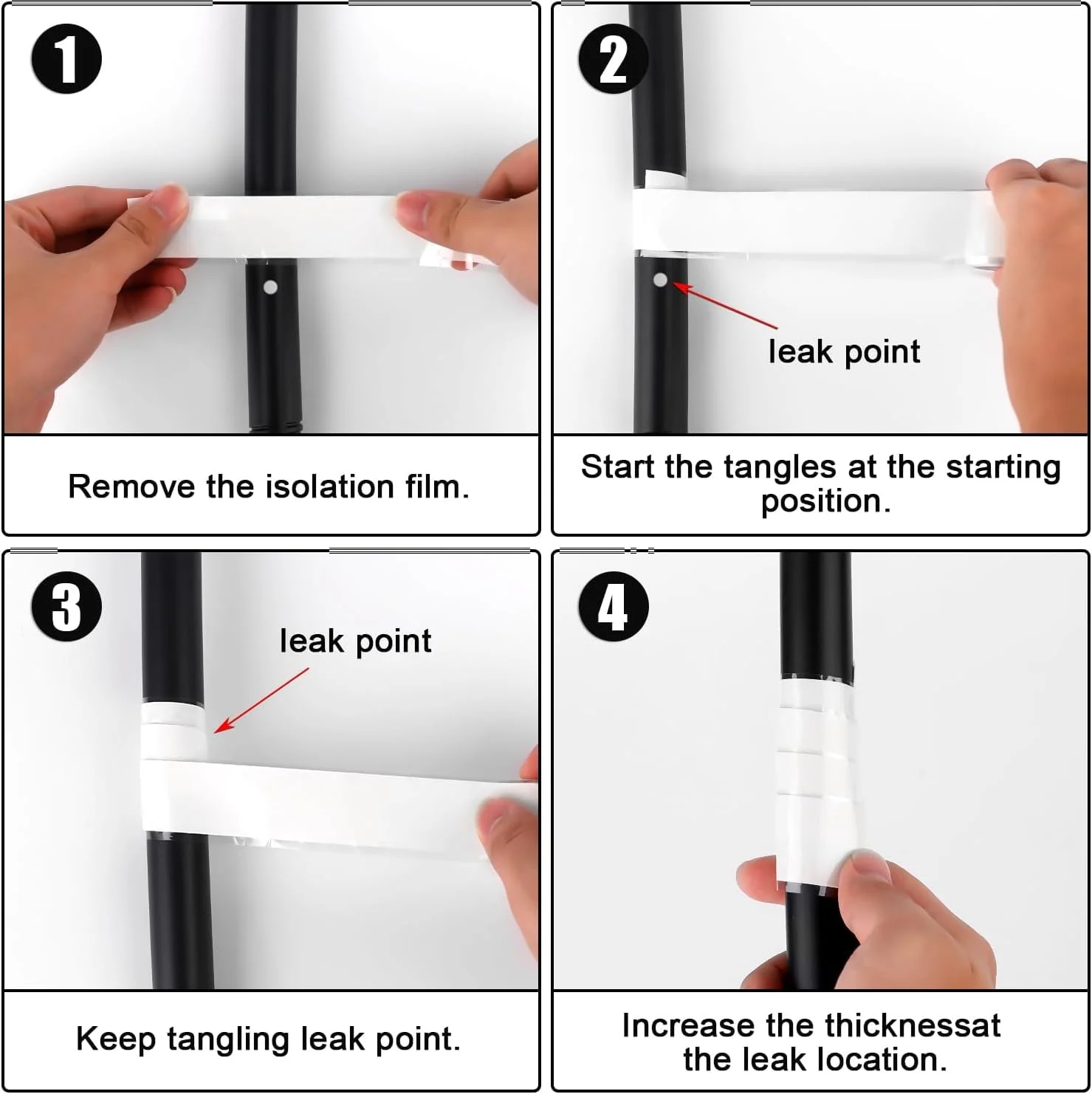 نوار سیلیکونی خود چسب SYOSI - 2 رول نوار ضد آب 2.5 سانتی متر در 3 متر، نوار آب بندی نشتی آب، نوار نجات، نوار تعمیر شلنگ لوله کشی، نوار لاستیکی برای عایق سیم پیچی کابل (سفید)