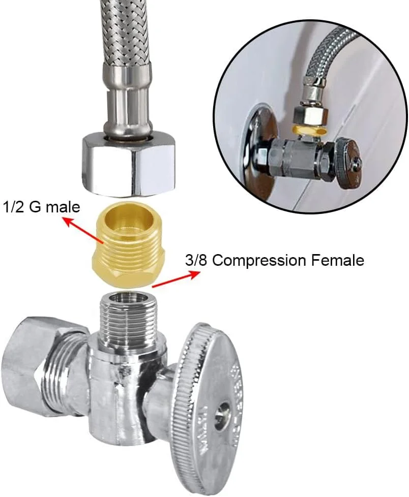اتصال لوله بوشن کاهنده نری 1/2 اینچ G به مادگی 3/8 اینچ فشاری Joywayus، اتصال دهنده شیرآلات برنجی، آداپتور شلنگ آب، آداپتور خط تامین برای لوله کشی آشپزخانه و حمام RV، 4 عدد اتصال لوله بوشن کاهنده نری 1/2 اینچ G به مادگی 3/8 اینچ فشاری Joywayus، اتصال دهنده شیرآلات برنجی، آداپتور شلنگ آب، آداپتور خط تامین برای لوله کشی آشپزخانه و حمام RV، 4 عدد