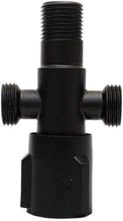 شیر زاویه ای جوناریس برای سرویس بهداشتی، شیر دوگانه مشکی 6X3X10 سانتی متر | شیر زاویه ای دوگانه مشکی