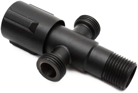 شیر زاویه ای جوناریس برای سرویس بهداشتی، شیر دوگانه مشکی 6X3X10 سانتی متر | شیر زاویه ای دوگانه مشکی