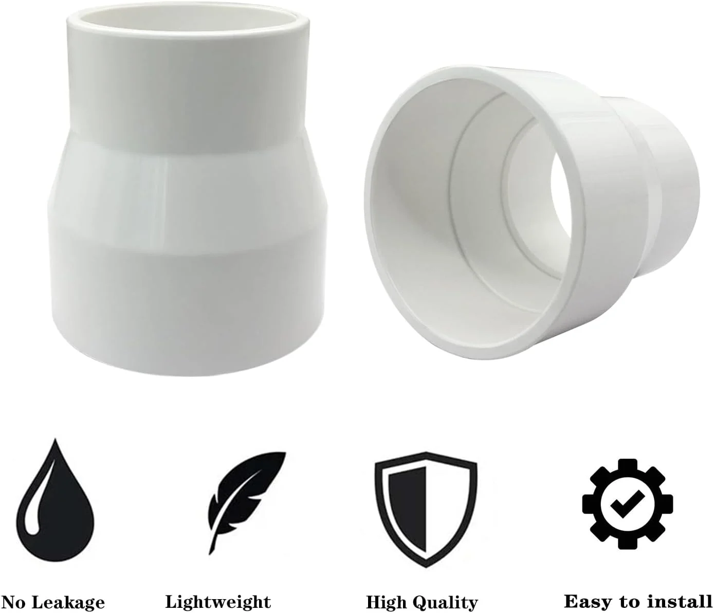 اتصال کاهنده PVC DWV فیتول، 3 عددی، 2 اینچ در 1-1/2 اینچ (مادگی × مادگی)، اتصالات لوله کاهنده لغزشی برنامه 40 برای لوله کشی فاضلاب خانگی