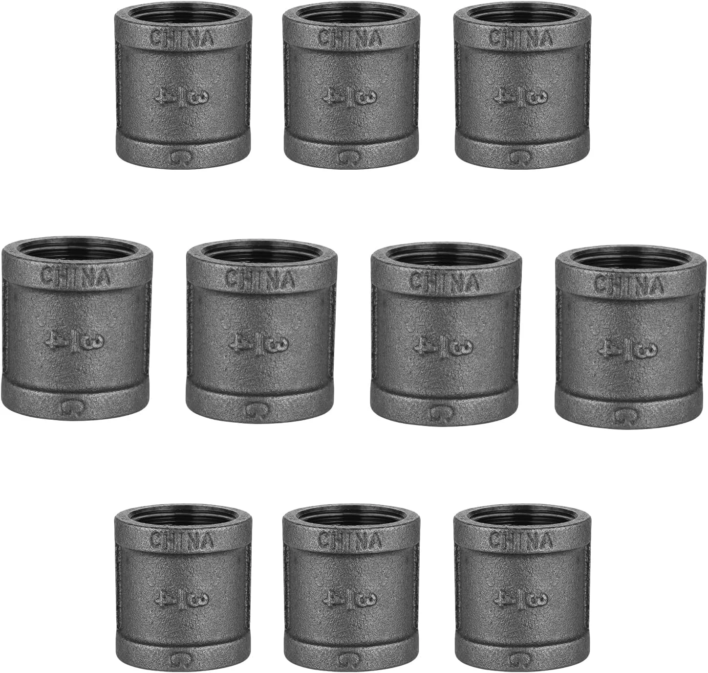 اتصال لوله TZH مدل 3/4 اینچ، بسته 10 عددی اتصال لوله چدنی داکتیل 3/4 اینچ برای قفسه بخار-پانک، دکور لوله کشی DIY، مبلمان (10 عدد، 3/4 اینچ)