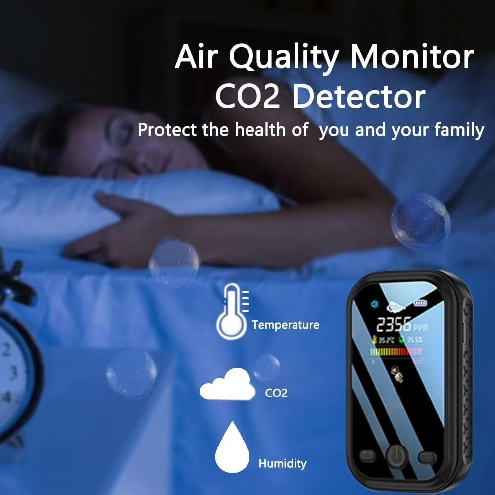 دستگاه مینی تشخیص CO2 NALACAL، مانیتور قابل حمل کیفیت هوا، دماسنج و رطوبت سنج چند منظوره، دستگاه سنجش کیفیت هوا برای تشخیص PM2.5، PM10، PM1.0 با آلارم برای مسافرت های داخل خانه دستگاه مینی تشخیص CO2 NALACAL، مانیتور قابل حمل کیفیت هوا، دماسنج و رطوبت سنج چند منظوره، دستگاه سنجش کیفیت هوا برای تشخیص PM2.5، PM10، PM1.0 با آلارم برای مسافرت های داخل خانه