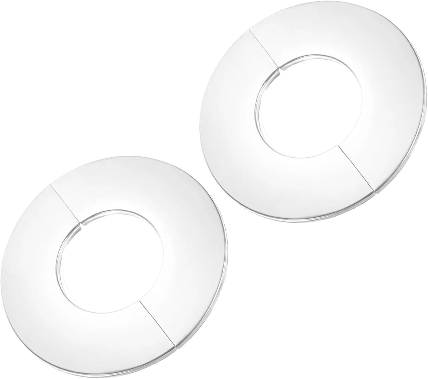 دو عدد پوشش فلنج شکاف دیواری 71 میلی متری، صفحه اسکچون لوله گرد استیل ضد زنگ 304 با پشتی چسبی برای رادیاتور (71x140 میلی متر)