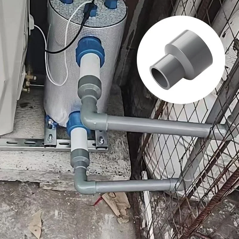 اتصال مستقیم لوله PVC، آداپتور اتصال لوله سوکت برای ساخت لوازم آب باغ در فضای باز (خاکستری) - بسته 2 عددی