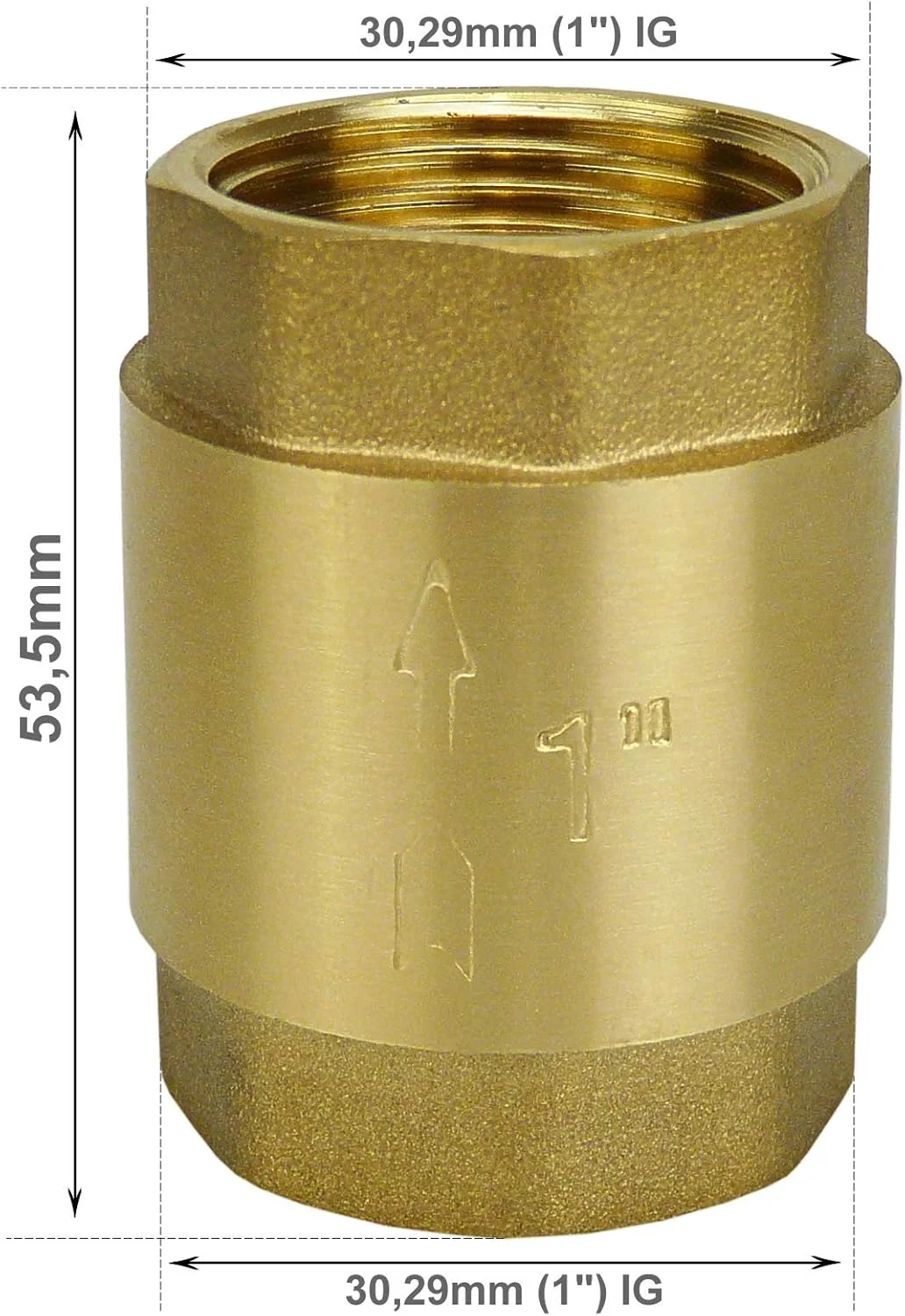 شیر یک طرفه اسماردی، رزوه ماده 1 اینچ، ساخته شده از برنج، مقاوم، ضد زنگ و ضد آب