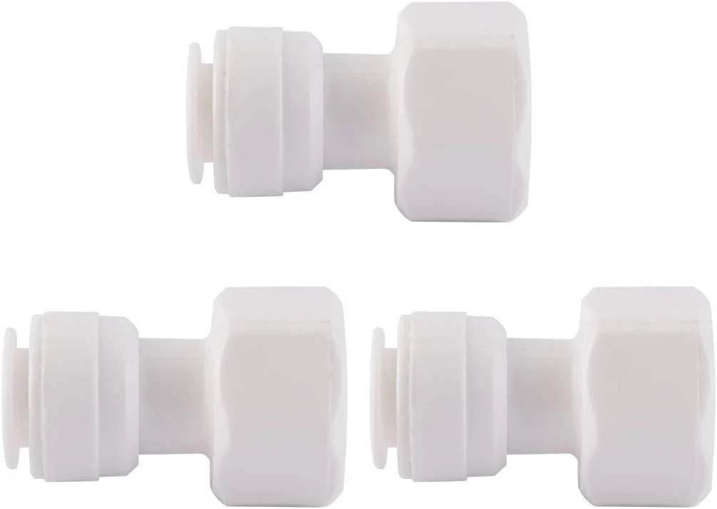 sourcing map 3 عدد اتصال مستقیم 1/2 اینچ BSP مادگی به 3/8 اینچ لوله OD اتصال سریع لوله آب اتصالات تصفیه آب شیلنگ اتصال فیلتر لوله برای سیستم اسمز معکوس RO