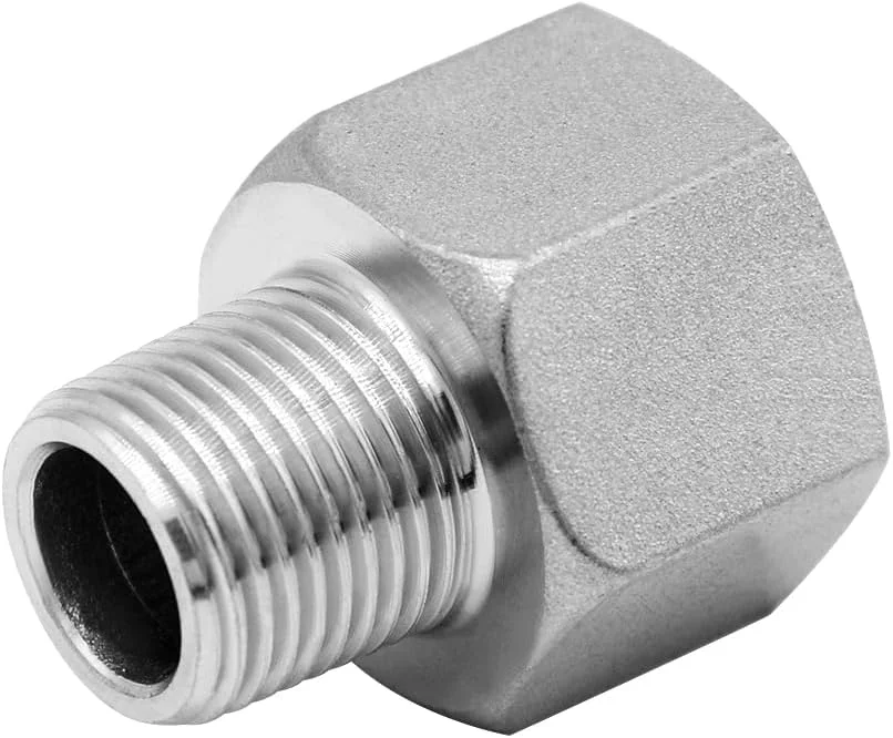 آداپتور کاهنده NPT استیل Beduan، تبدیل 3/4 اینچ مادگی به 3/8 اینچ نری (بسته 2 عددی)