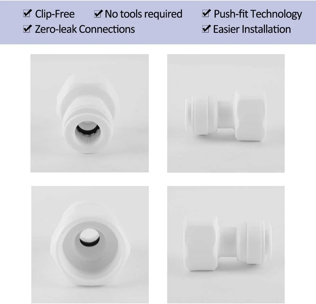 sourcing map 3 عدد اتصال مستقیم 1/2 اینچ BSP مادگی به 3/8 اینچ لوله OD اتصال سریع لوله آب اتصالات تصفیه آب شیلنگ اتصال فیلتر لوله برای سیستم اسمز معکوس RO