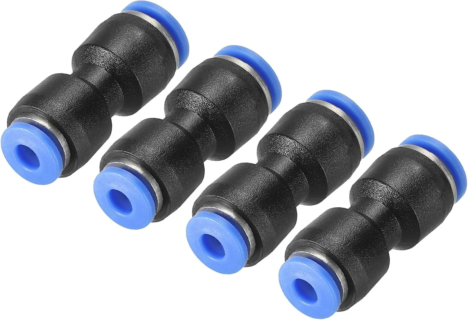 اتصال پنوماتیک فشاری، تبدیل 6 میلی متر به 4 میلی متر، اتصال سریع شلنگ هوا، اتصال مستقیم، مشکی، 4 عدد