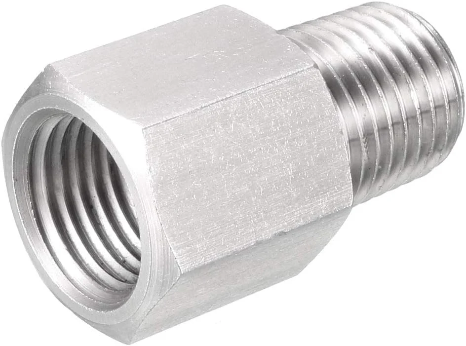 اتصال تبدیل لوله سورسینگ مپ، نر 1/4 NPT به ماده 1/4 G، استیل ضد زنگ برای گیج فشار آب، روغن و هوا