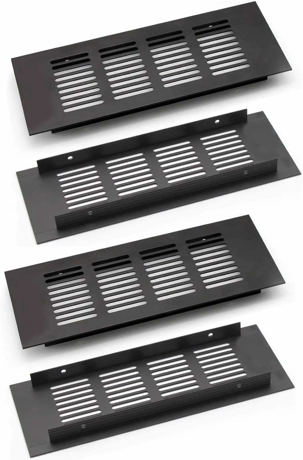 دو عدد دریچه هوا، 80mm x 200mm، دریچه کابینت، دریچه یخچال، دریچه دیواری پره دار برای تهویه کمد و کابینت