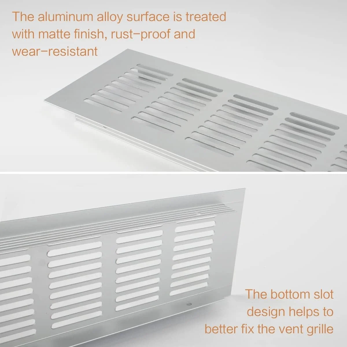 4 عدد دریچه هوا 80mmx300mm، پوشش دریچه هوا از جنس آلیاژ آلومینیوم، دریچه تهویه مستطیلی برای کمد لباس، جاکفشی، کابینت و سینک 4 عدد دریچه هوا 80mmx300mm، پوشش دریچه هوا از جنس آلیاژ آلومینیوم، دریچه تهویه مستطیلی برای کمد لباس، جاکفشی، کابینت و سینک