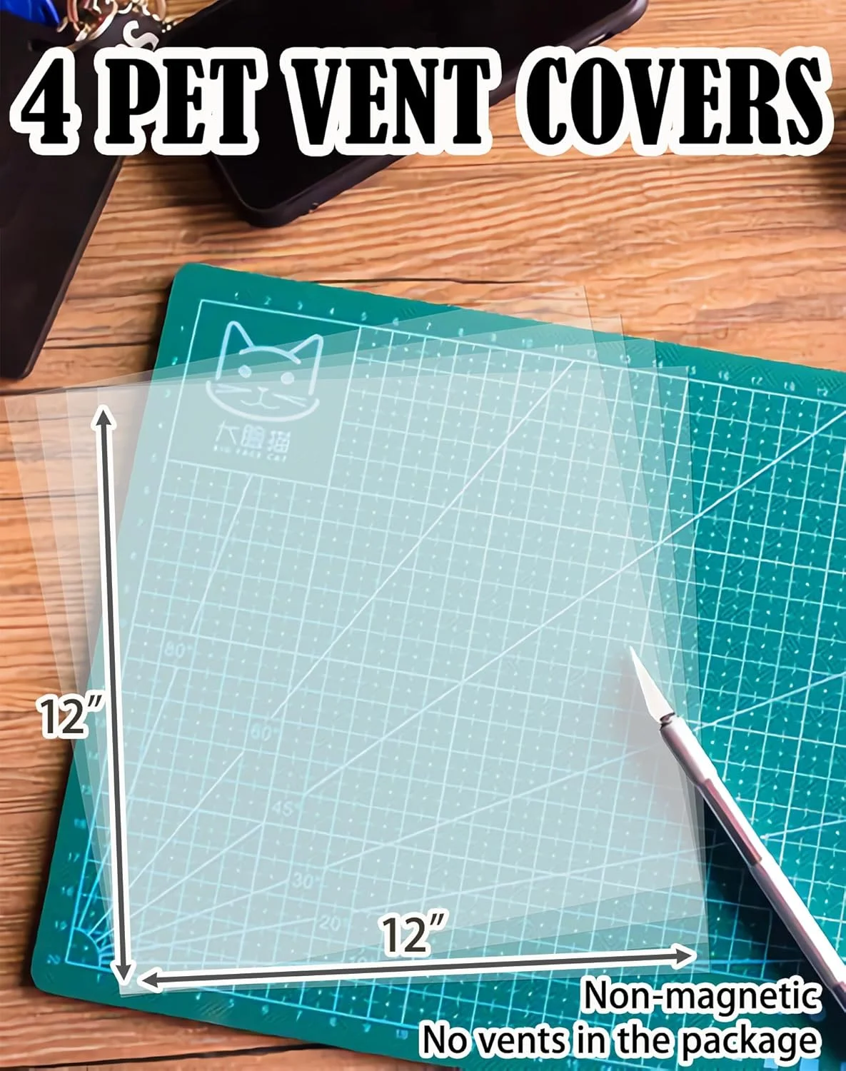 پک 4 عددی پوشش دریچه PET با چسب نانو، 30x30 سانتی متر، برای دریچه های کف، دیوار، سقف و رجیستر هوا، برای RV، خانه، دریچه های AC اداری، غیر مغناطیسی، مناسب برای پوشش های دریچه پلاستیکی، چوبی، آهنی، آلومینیومی