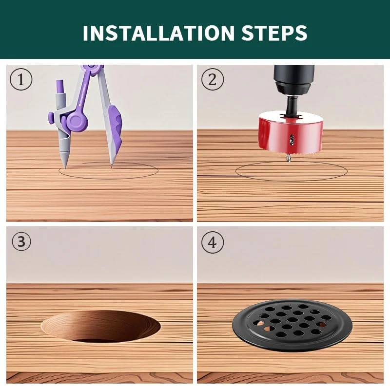 ۱۰ عدد دریچه تهویه هوا ۲۵ میلیمتری استیل ضد زنگ - توریهای مشبک دایرهای مشکی برای تهویه کابینت/کمد، پنلهای جریان هوای ضد زنگ برای قفسه کتاب/جای کفش ۱۰ عدد دریچه تهویه هوا ۲۵ میلیمتری استیل ضد زنگ - توریهای مشبک دایرهای مشکی برای تهویه کابینت/کمد، پنلهای جریان هوای ضد زنگ برای قفسه کتاب/جای کفش