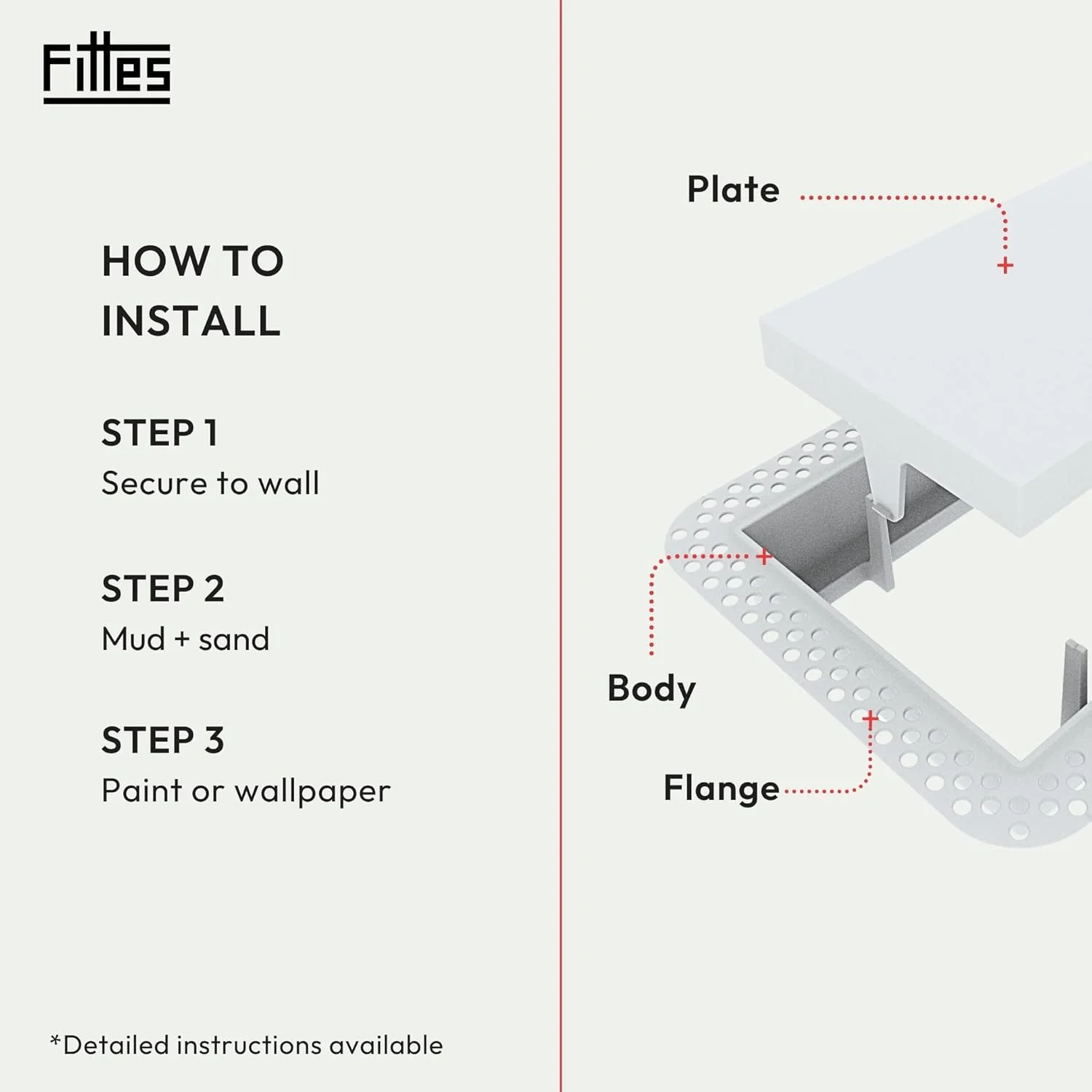 دریچه هوا مدل Drywall Lite Bead از Aria Vent Inc. - دریچه تنظیم هوا - 10" x 4"