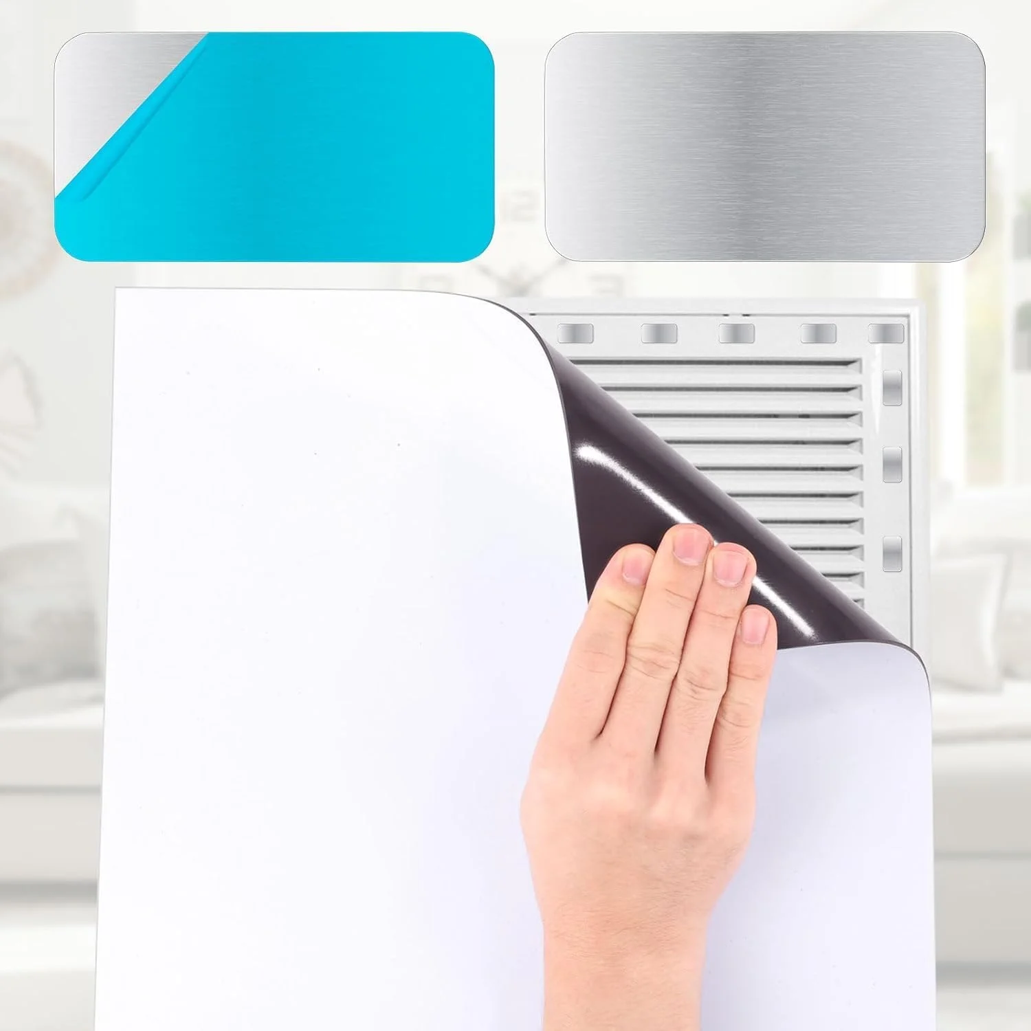 صفحات فلزی چسبی برای آهنربا، نوارهای فولادی با پشت چسبی مناسب برای آهنربا روی دریچه های غیر فولادی، نوار مغناطیسی جایگزین برای چراغ کابینت، 16 عدد