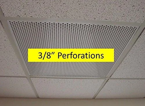 1800ceiling بسته 3 عددی - تایل پلاستیکی سوراخ دار سفید 2'x2' با سوراخ های 3/8 اینچی