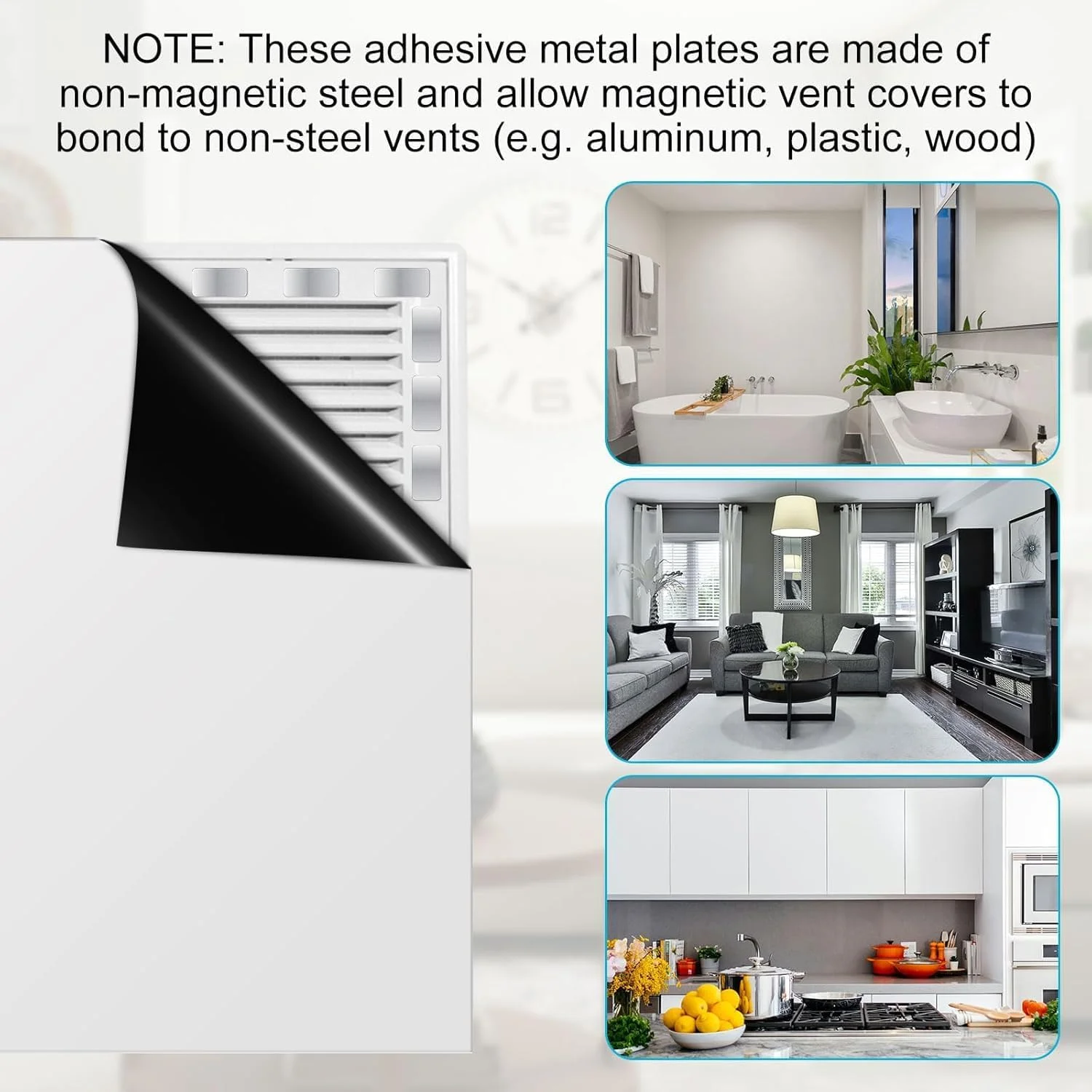 صفحات فلزی چسبی برای آهنربا، نوارهای فولادی با پشت چسبی مناسب برای آهنربا روی دریچه های غیر فولادی، نوار مغناطیسی جایگزین برای چراغ کابینت، 16 عدد