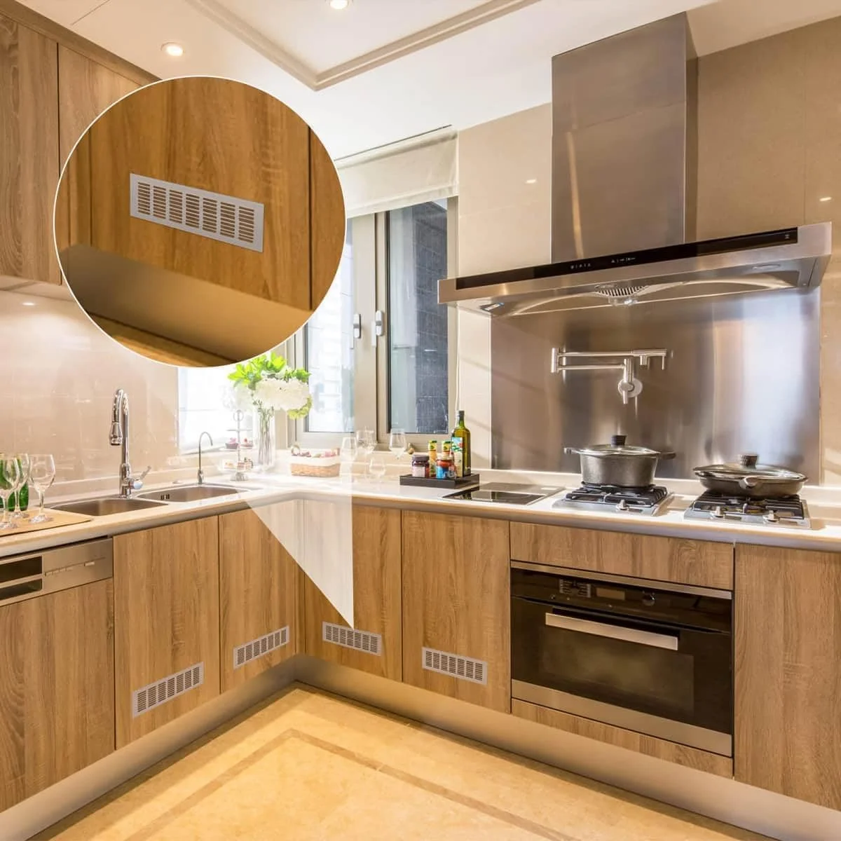 4 عدد دریچه هوا 80mmx300mm، پوشش دریچه هوا از جنس آلیاژ آلومینیوم، دریچه تهویه مستطیلی برای کمد لباس، جاکفشی، کابینت و سینک 4 عدد دریچه هوا 80mmx300mm، پوشش دریچه هوا از جنس آلیاژ آلومینیوم، دریچه تهویه مستطیلی برای کمد لباس، جاکفشی، کابینت و سینک