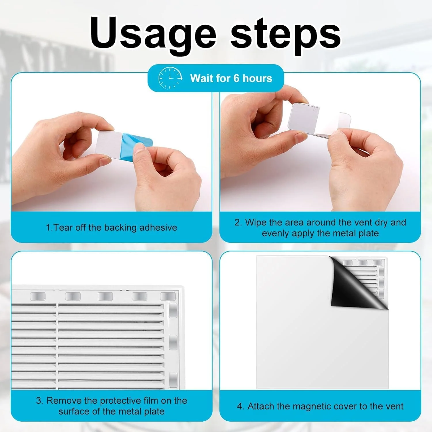 صفحات فلزی چسبی برای آهنربا، نوارهای فولادی با پشت چسبی مناسب برای آهنربا روی دریچه های غیر فولادی، نوار مغناطیسی جایگزین برای چراغ کابینت، 16 عدد