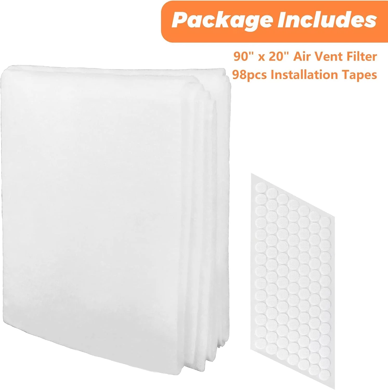 کیت فیلتر دریچه هوا AieSHOP، فیلتر دریچه هوا 20" x 90" برای خانه، فیلتر دریچه هوا برای HVAC، ورودی و توری های AC و گرمایش برای کاهش گرد و غبار، دود، گرده