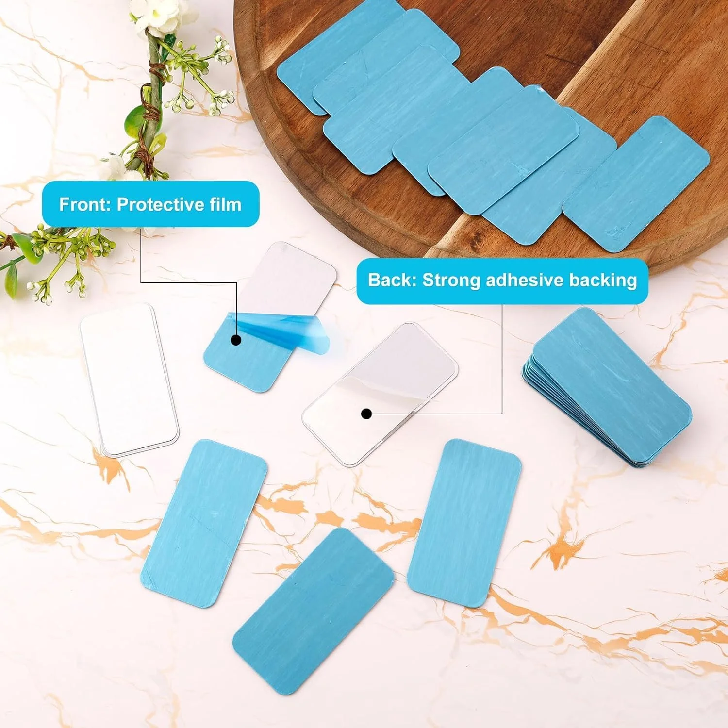 صفحات فلزی چسبی برای آهنربا، نوارهای فولادی با پشت چسبی مناسب برای آهنربا روی دریچه های غیر فولادی، نوار مغناطیسی جایگزین برای چراغ کابینت، 16 عدد