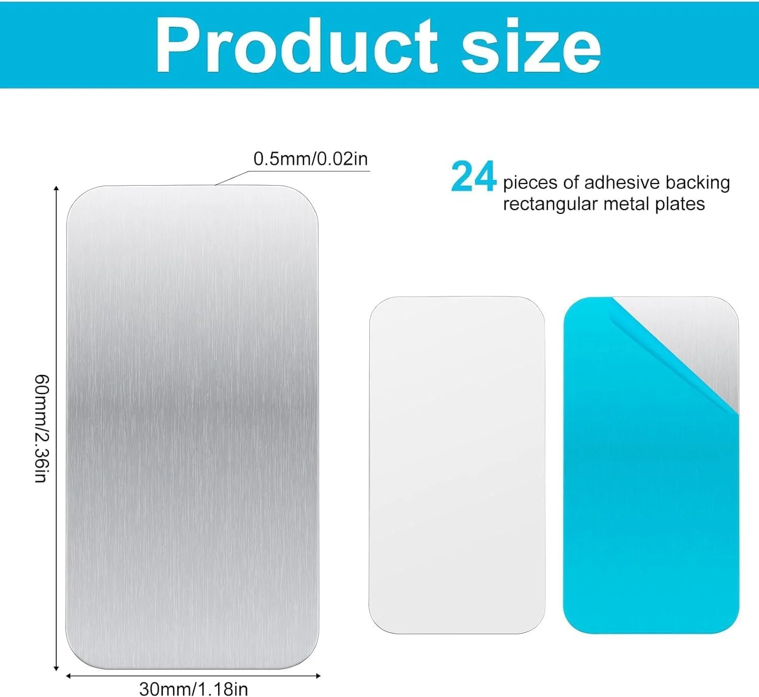 صفحات فلزی چسبی برای آهنربا، نوارهای فولادی با پشت چسبی مناسب برای آهنربا روی دریچه های غیر فولادی، نوار مغناطیسی جایگزین برای چراغ کابینت، 16 عدد