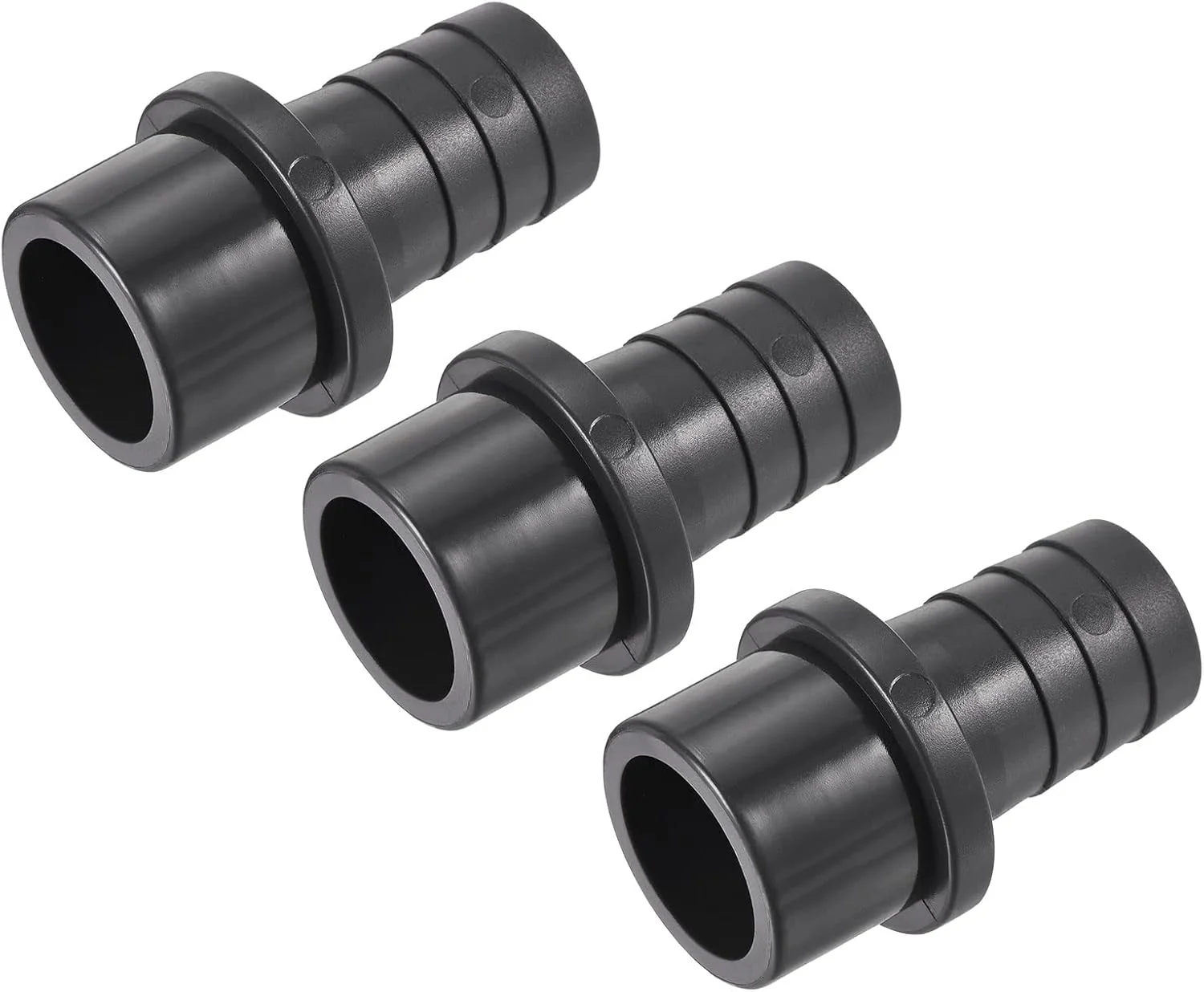 اتصال لوله پی وی سی sourcing map، خاردار 25 میلی متر به شیر صاف 32 میلی متر، اتصال سریع شلنگ آداپتور لوله، بسته 3 عددی، مشکی