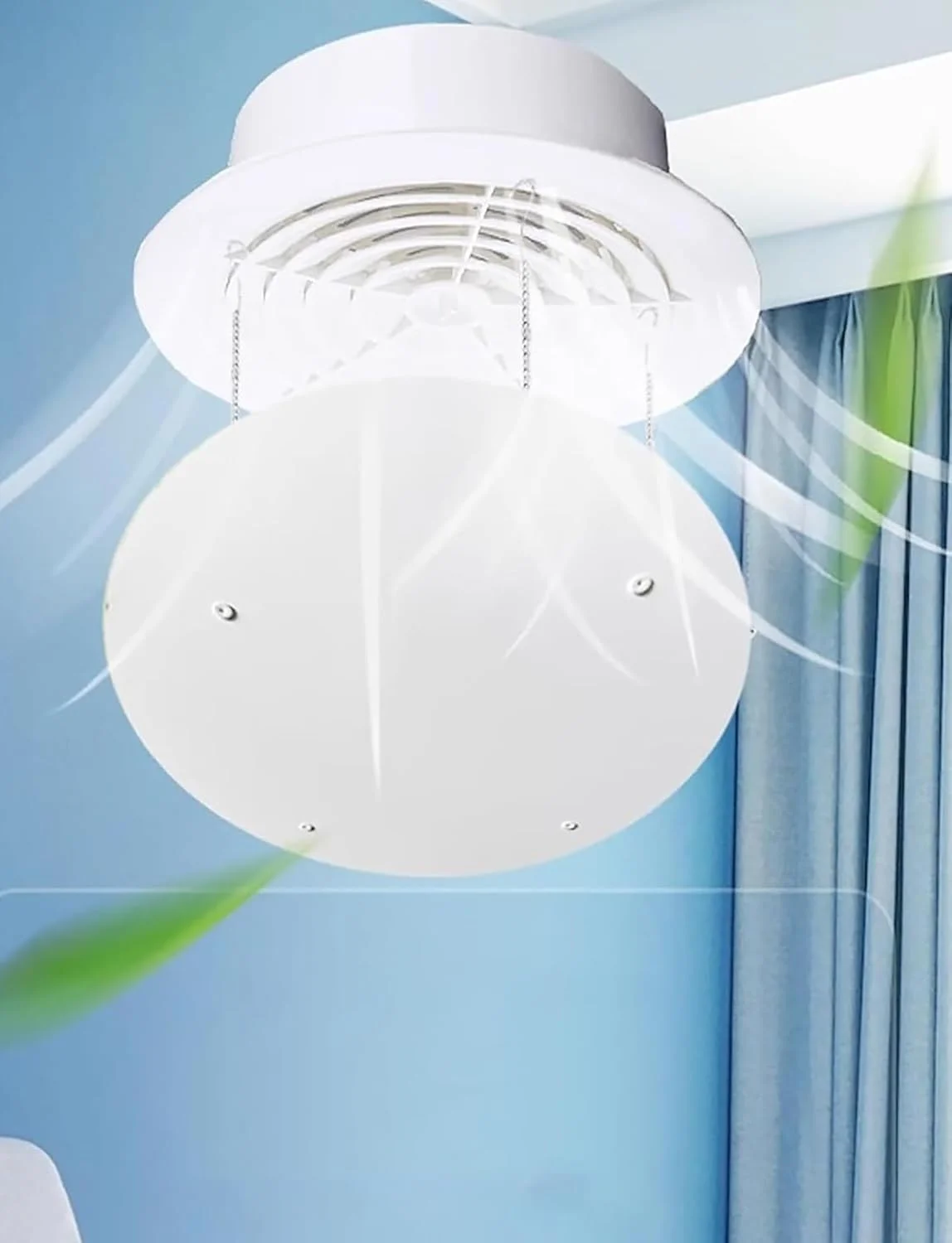 منحرف کننده دریچه تهویه مطبوع قابل تنظیم، هدایت کننده باد کولر گازی سقفی گرد ضد وزش، پوشش دریچه AC، برای استفاده در خانه و محل کار (60x60 سانتی متر / 23.6x23.6 اینچ)