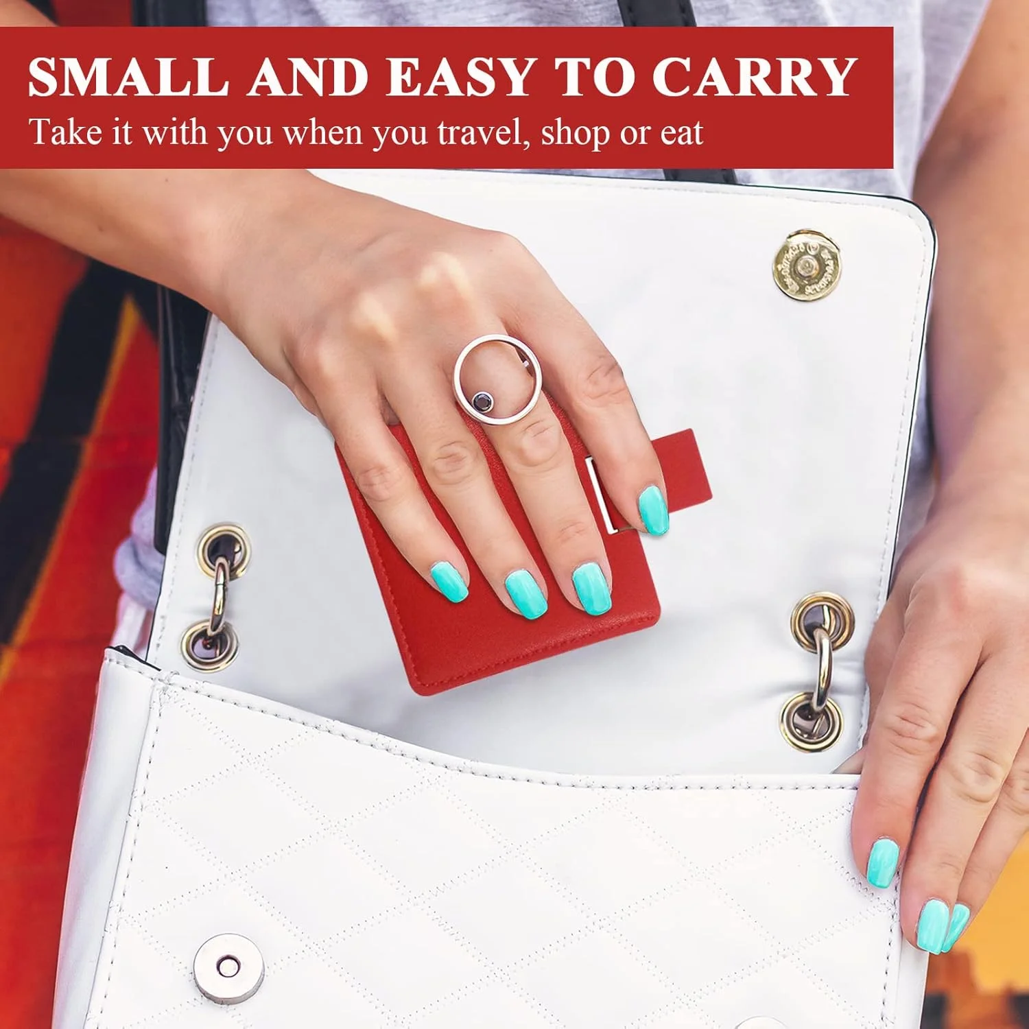 آینه جیبی استیل ضد زنگ Huakaile، نشکن، مناسب کیف دستی، آینه مسافرتی با روکش چرمی PU، آینه اصلاح دستی برای زنان و مردان، آرایش، هدیه (صورتی و قرمز) - 2 عدد آینه جیبی استیل ضد زنگ Huakaile، نشکن، مناسب کیف دستی، آینه مسافرتی با روکش چرمی PU، آینه اصلاح دستی برای زنان و مردان، آرایش، هدیه (صورتی و قرمز) - 2 عدد