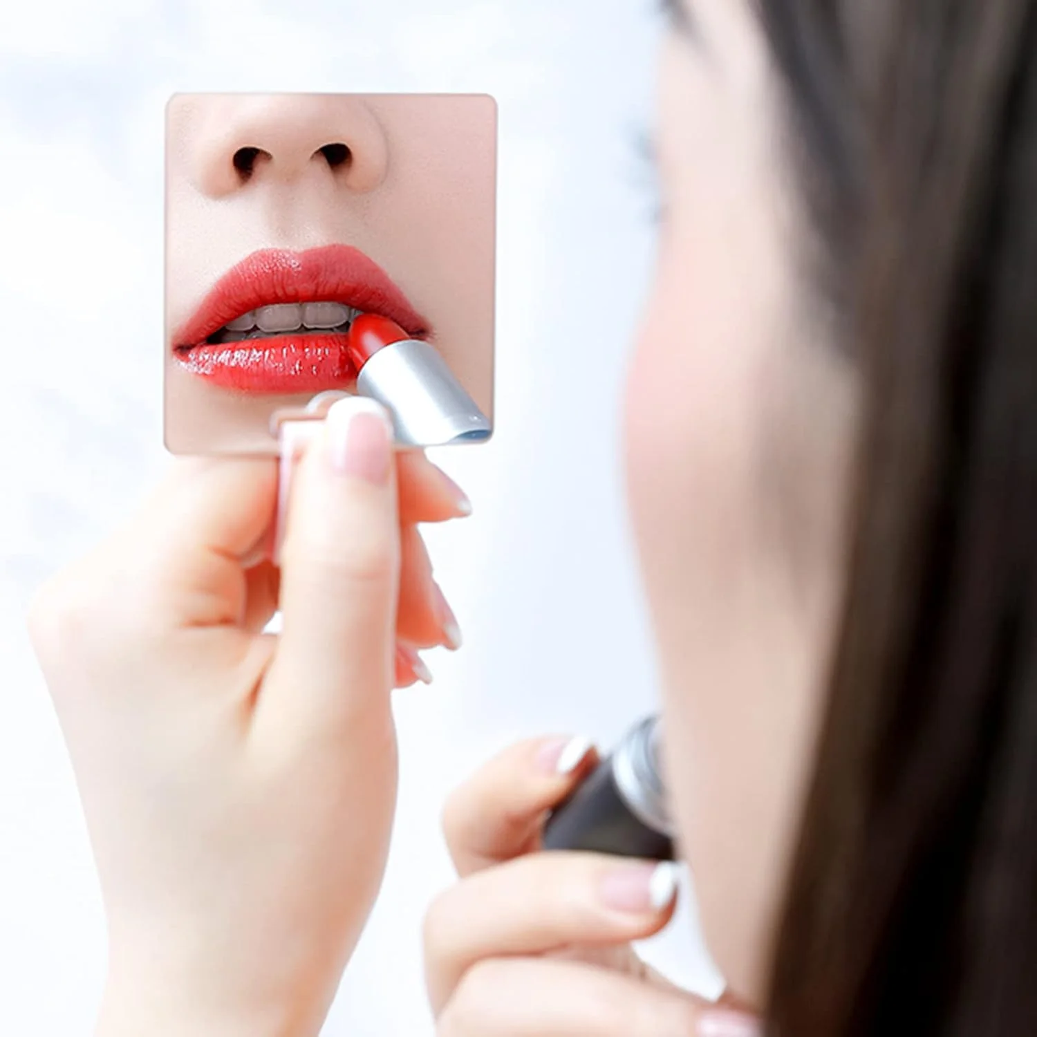 آینه جیبی استیل ضد زنگ Huakaile، نشکن، مناسب کیف دستی، آینه مسافرتی با روکش چرمی PU، آینه اصلاح دستی برای زنان و مردان، آرایش، هدیه (صورتی و قرمز) - 2 عدد آینه جیبی استیل ضد زنگ Huakaile، نشکن، مناسب کیف دستی، آینه مسافرتی با روکش چرمی PU، آینه اصلاح دستی برای زنان و مردان، آرایش، هدیه (صورتی و قرمز) - 2 عدد