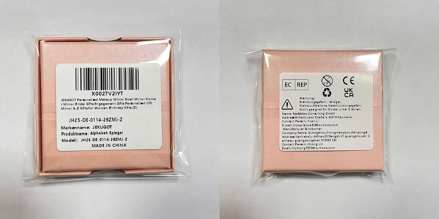 آینه آرایشی شخصی سازی شده JEKUGOT، آینه کوچک، آینه جیبی، هدیه عروس، هدیه نامزدی، آینه هدیه شخصی سازی شده، هدایای A-Z برای زنان، هدیه تولد (Z)
