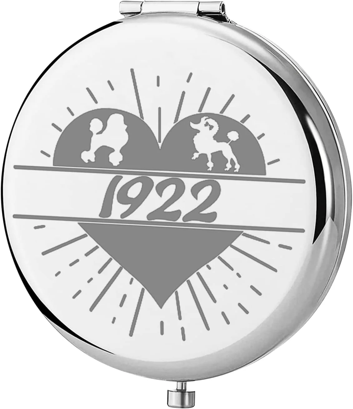 آینه جیبی KEYCHIN 1922 انجمن خواهری سیگما گاما رو، هدیه ای الهام گرفته از انجمن خواهری SGR 1913، آینه آرایشی جمع و جور برای زنان، دختران و نوجوانان (آینه 1922)