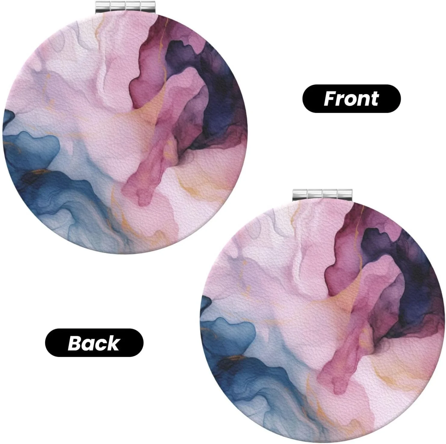 آینه جیبی تاشو Keluki با طرح انتزاعی پاستیلی، آبی تیره، سرخ و طلایی، چرمی PU گرد، قابل حمل، کوچک، دو طرفه و بزرگنمایی کننده، 2.6 اینچ آینه جیبی تاشو Keluki با طرح انتزاعی پاستیلی، آبی تیره، سرخ و طلایی، چرمی PU گرد، قابل حمل، کوچک، دو طرفه و بزرگنمایی کننده، 2.6 اینچ