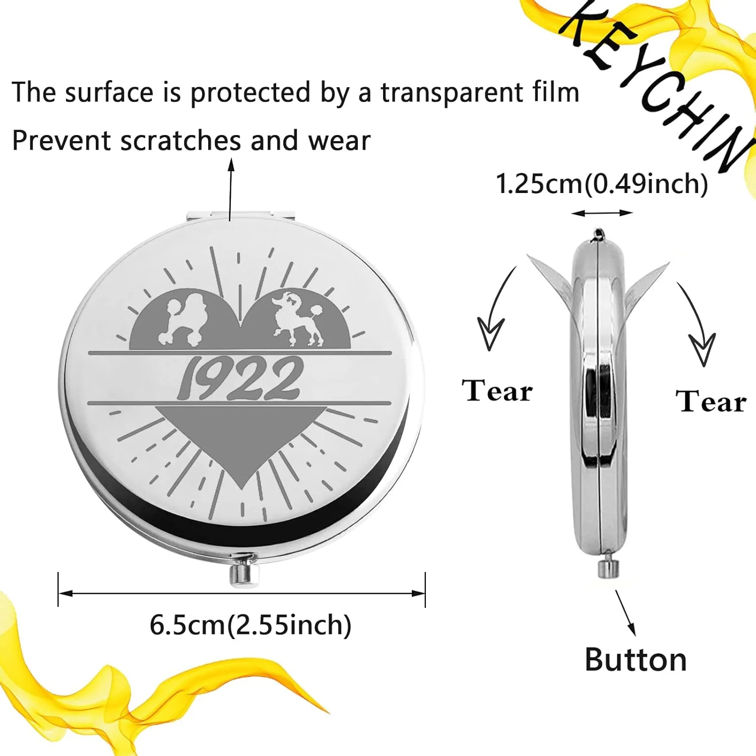 آینه جیبی KEYCHIN 1922 انجمن خواهری سیگما گاما رو، هدیه ای الهام گرفته از انجمن خواهری SGR 1913، آینه آرایشی جمع و جور برای زنان، دختران و نوجوانان (آینه 1922) آینه جیبی KEYCHIN 1922 انجمن خواهری سیگما گاما رو، هدیه ای الهام گرفته از انجمن خواهری SGR 1913، آینه آرایشی جمع و جور برای زنان، دختران و نوجوانان (آینه 1922)