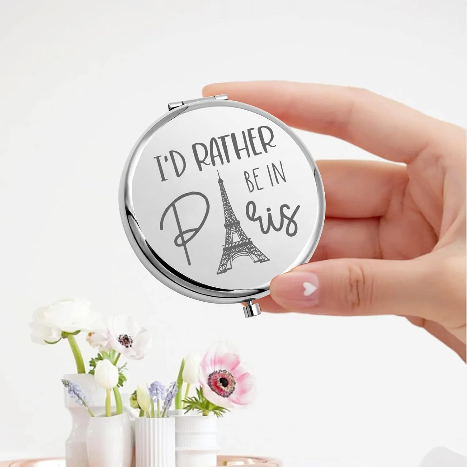 آینه جیبی برج ایفل KEYCHIN، هدیه بازدید از پاریس، آینه آرایشی جمع و جور، سوغاتی فرانسه، هدیه بازدید از پاریس (طرح پاریس-S)