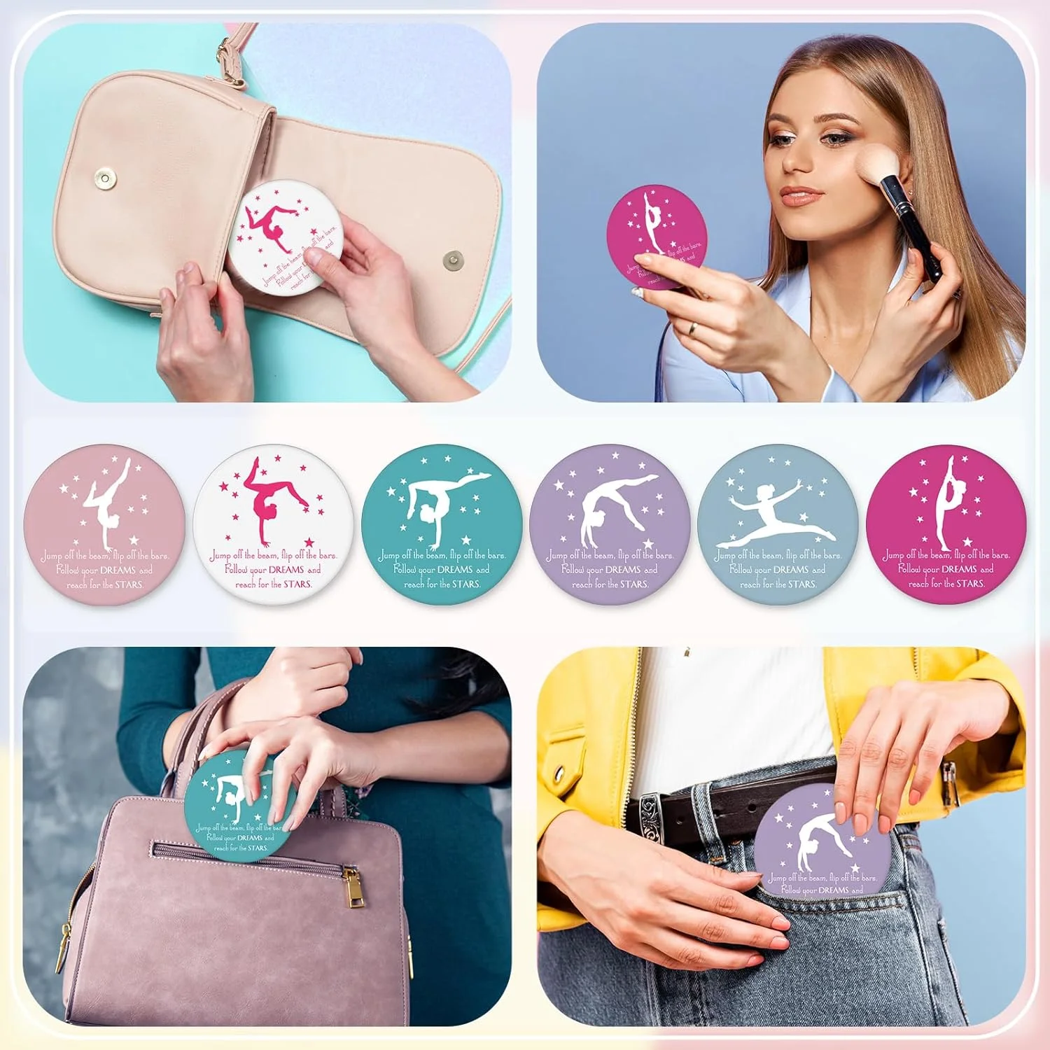 آینه جیبی کوچک CroBlissful، بسته 18 عددی، هدیه ای مناسب برای خانم ها، قطر 7 سانتی متر، آینه کیف دستی، هدیه ای الهام بخش برای دوستداران ورزش، لوازم جانبی تیمی آینه جیبی کوچک CroBlissful، بسته 18 عددی، هدیه ای مناسب برای خانم ها، قطر 7 سانتی متر، آینه کیف دستی، هدیه ای الهام بخش برای دوستداران ورزش، لوازم جانبی تیمی