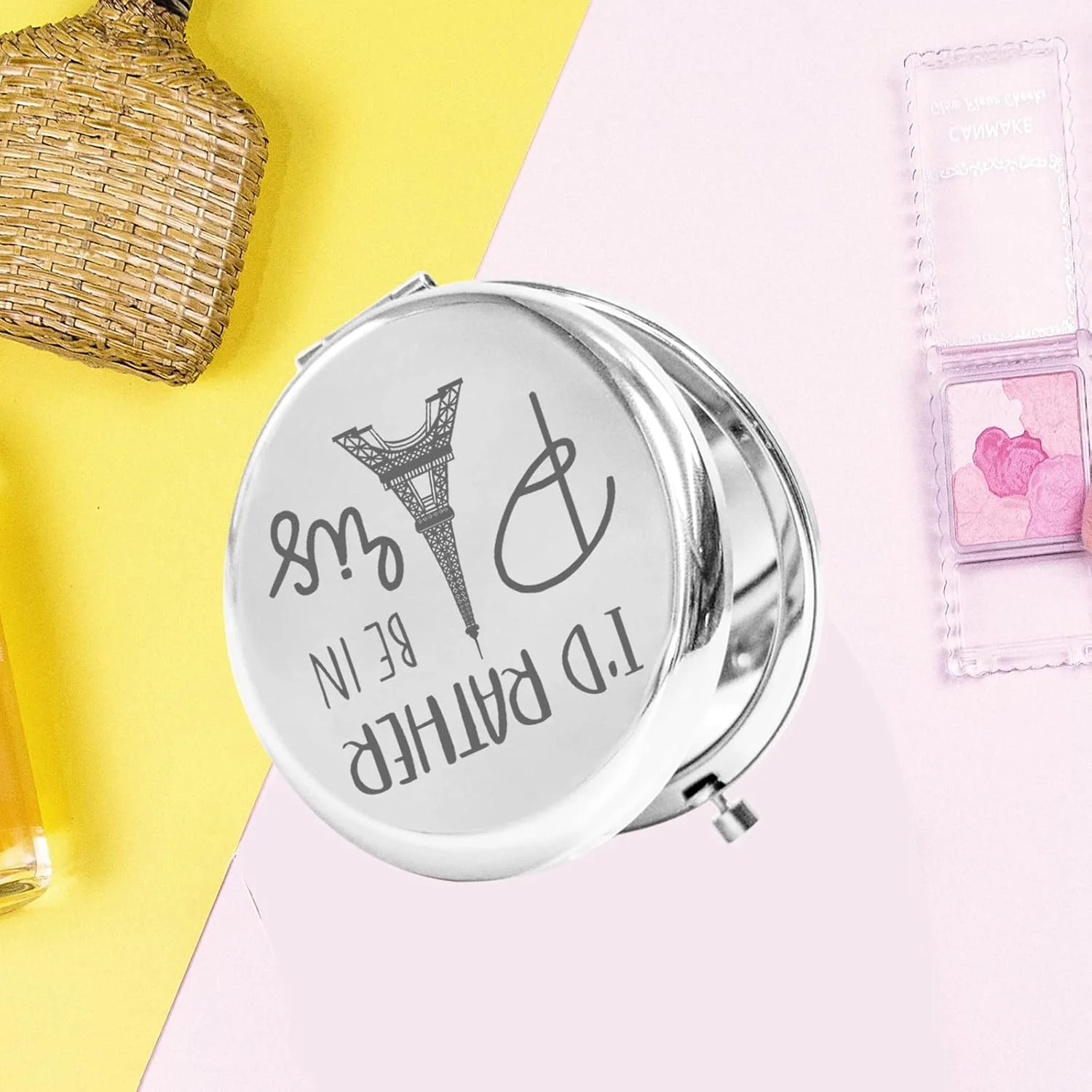 آینه جیبی برج ایفل KEYCHIN، هدیه بازدید از پاریس، آینه آرایشی جمع و جور، سوغاتی فرانسه، هدیه بازدید از پاریس (طرح پاریس-S)