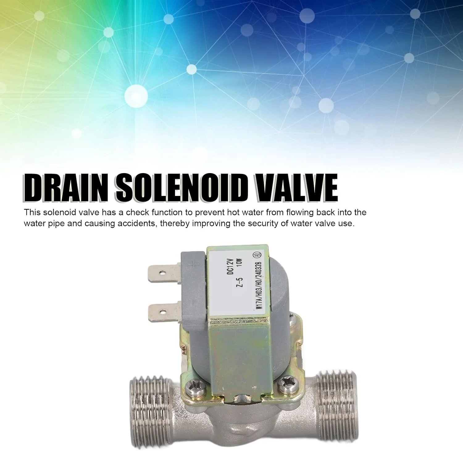 شیر برقی DC12V، شیر تخلیه دمای بالای G1/2 اینچ با عملکرد چک، دستگاه فیلتر جداشدنی، برای دستگاه های پخش آب، ماشین لباسشویی، ماشین ظرفشویی شیر برقی DC12V، شیر تخلیه دمای بالای G1/2 اینچ با عملکرد چک، دستگاه فیلتر جداشدنی، برای دستگاه های پخش آب، ماشین لباسشویی، ماشین ظرفشویی