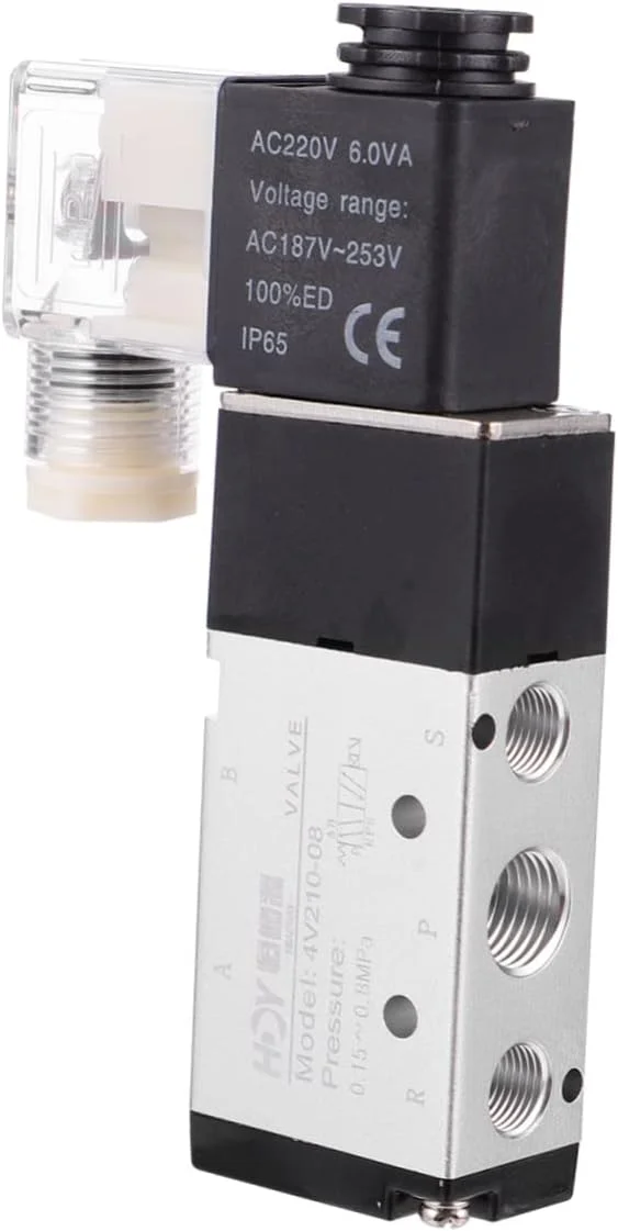 2 عدد شیر برقی، شیرهای سلونوئیدی، شیر برقی تک سیم پیچ، شیر برقی پنوماتیک، شیر برقی الکتریکی، لوازم جانبی کمپرسور سیم پیچ سلونوئیدی، سلونوئید 2 موقعیت 5 راه خلاء